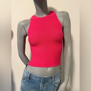 Alice + Olivia Hot Pink Knit Crop Tank